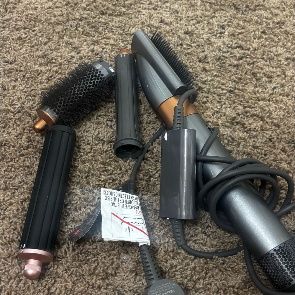 DYSON Airwrap Hair Styling Tool Set - Black Orange Silver Hair Tool BUNDLE